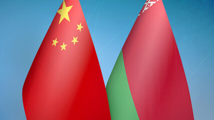 China and Belarus two flags