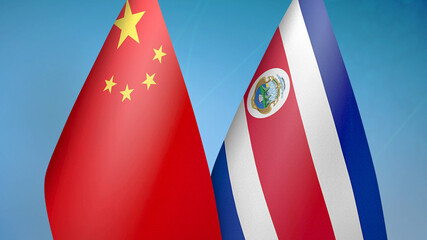 China and Costa Rica two flags