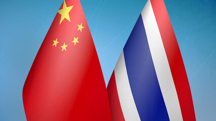China and Thailand two flags