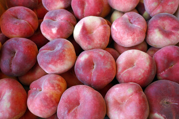 fresh peaches on the table