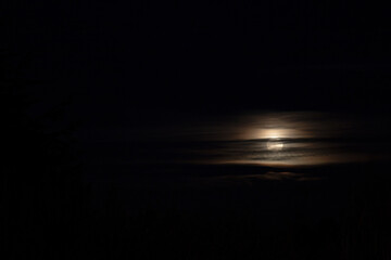 Moon in a dark night