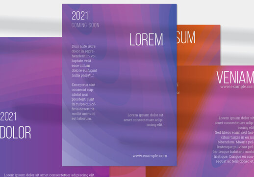 Flyer Layout with Wavy Gradient Blend  Shapes