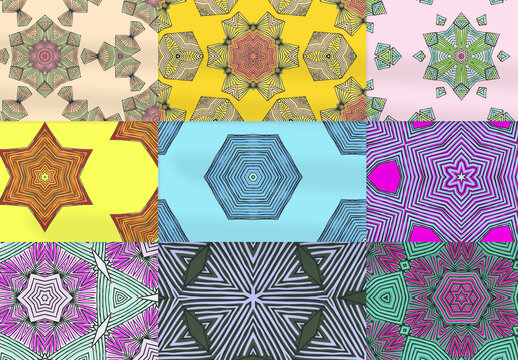 Seamless Pattern Collection with Colorful Motifs