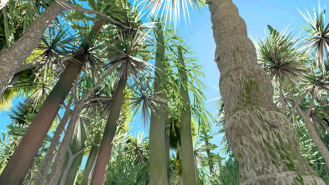 Mojave yucca plant in Joshua Tree National Park in California in the USA 3d rendering