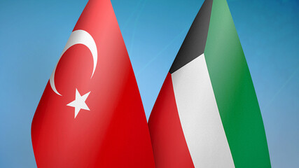 Turkey and Kuwait two flags