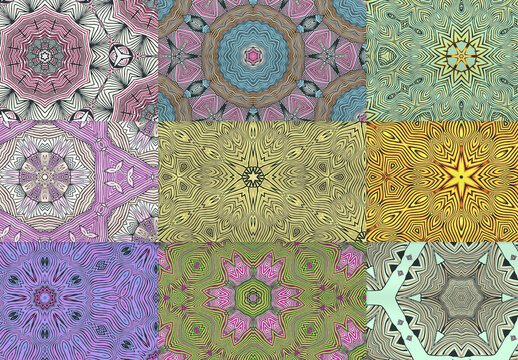 Seamless Pattern Collection with Colorful Motifs