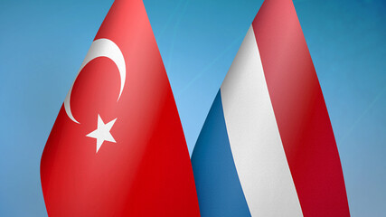 Turkey and Netherlands two flags
