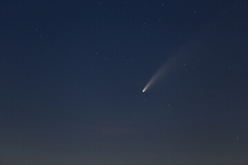 Obraz na płótnie Canvas das komet Neowise in der nacht