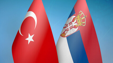 Turkey and Serbia two flags