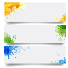 Banners Set With Blobs Isolated White Background With Gradient Mesh, Vector Illustration