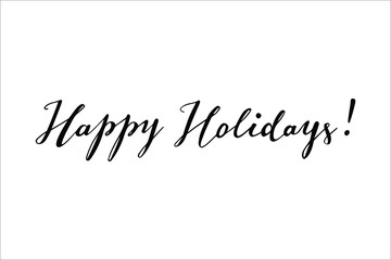 Happy Holidays hand lettering vector for postcards
