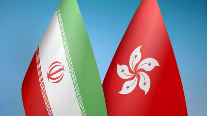 Iran and Hong Kong two flags