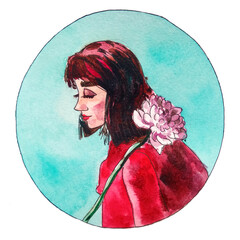 girl with a flower 