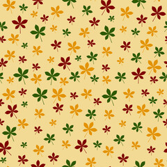 Fall seamless pattern design with leaves	