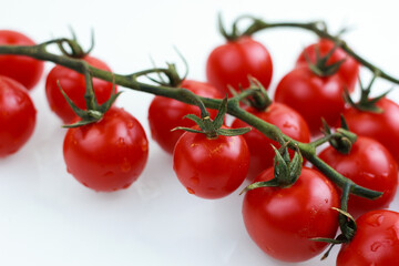 tomatoes cherry on a white background