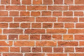brick red wall texture. background of a old brick house.