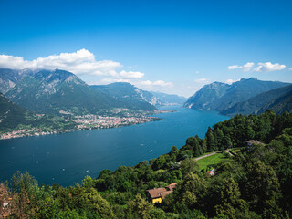 Fototapeta na wymiar Panorama of Lake Como, Lecco branch