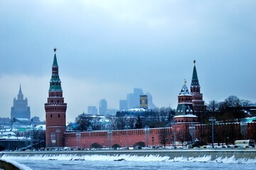 Fototapeta premium Moscow kremlin in winter time