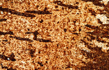 Grunge rusted metal texture. Rusty corrosion and oxidized background. Worn metallic iron panel.