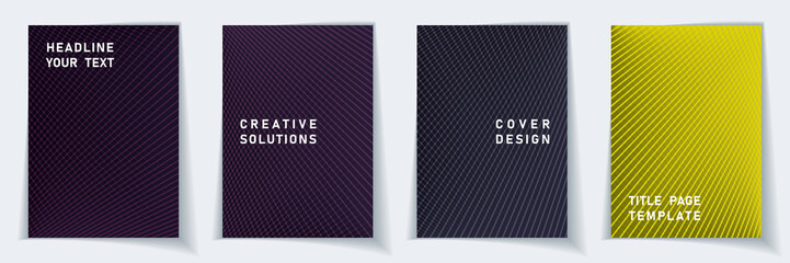 Cover page minimalist layout vector design set. 