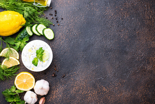 Traditional Greek sauce or appetizer tzatziki
