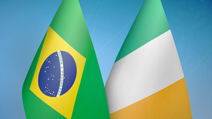 Brazil and Ireland two flags