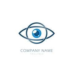 EYE Logo Design Template Flat Style Vector Illustration