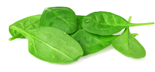 spinach leaves isolate on white background. Healthy food.