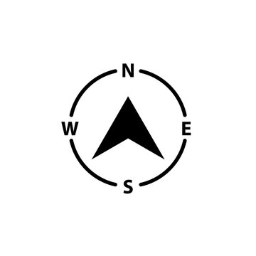 Compass logo icon. North vector arrow orienteering compass map gps navigator