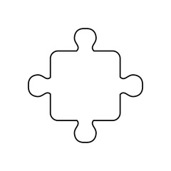 jigsaw piece icon, line style