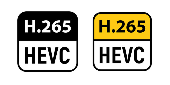 Video HEVC codec vector icon. H 256 format video media icon