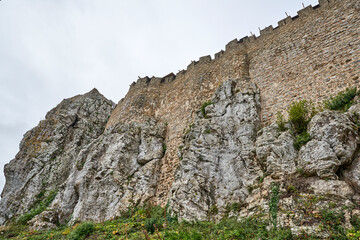 Fototapeta na wymiar Portugal. The town of Obidos. Fortress walls have grown into rocks