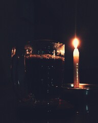 Fototapeta na wymiar Candle Light Coffee
