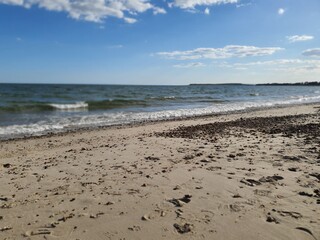 beach and sea, sky, clouds
