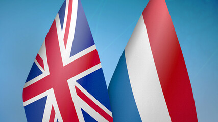 United Kingdom and Netherlands two flags