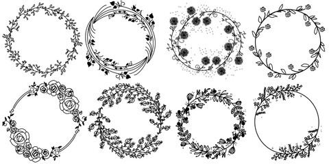 set of black and white frames