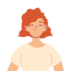 red hair woman cartoon vector design