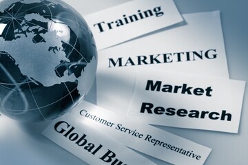 Glass Globe on Business Words