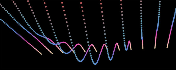 Data slice in the volume function of point data. Three-dimensional flow information. The bulge of the mountain science.