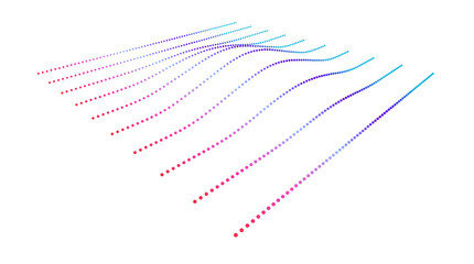 Data slice in the volume function of point data. Three-dimensional flow information. The bulge of the mountain science.