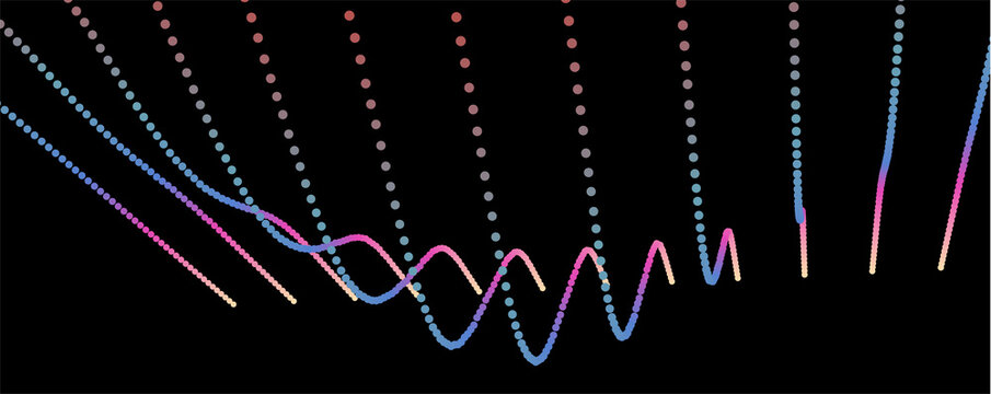 Data slice in the volume function of point data. Three-dimensional flow information. The bulge of the mountain science.