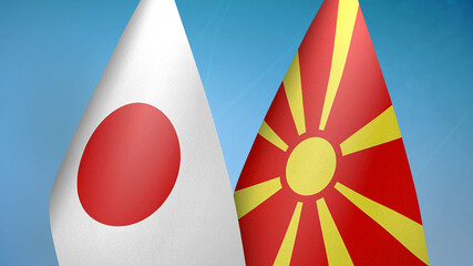 Japan and Macedonia two flags