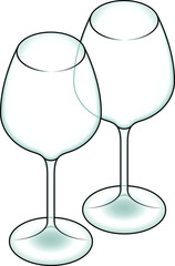 A pair of red wine glasses.