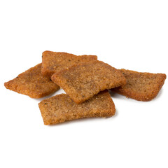 Rye crackers isolated on white background