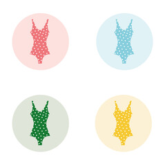 Swimsuit color set icon vector
