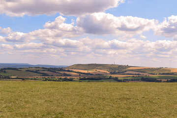 Countryside Summers View from a Hill Across Valley's 