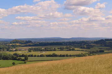 Countryside Summers View from a Hill Across Valley's 