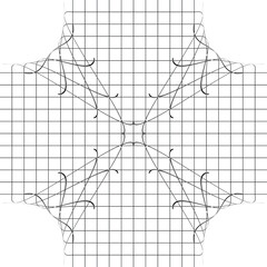 White background with black lines that make up the grid. Vector illustration.