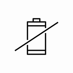 Outline no battery icon.No battery vector illustration. Symbol for web and mobile