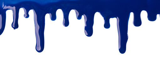 Blue paint, a sample of cosmetics nail polish isolated on a white background
